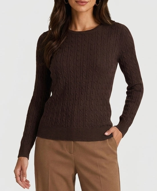 
Cable Knit Sweater in BROWN view 1