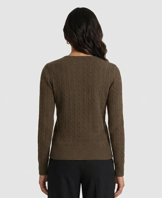 
Cable Knit Sweater in OLIVE view 2