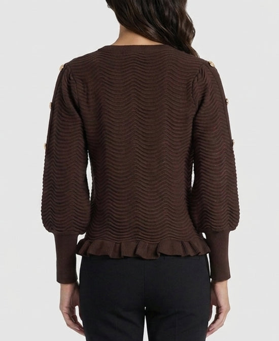 
Wave Pattern Sweater in BROWN view 2