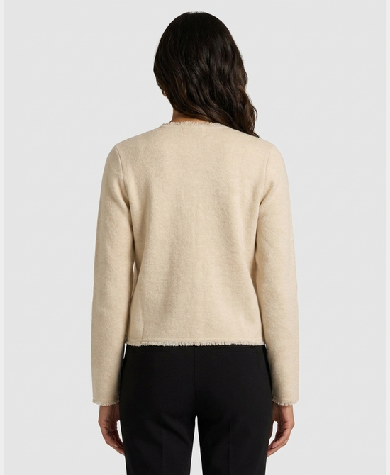 
Cardigan Sweater Jacket w/ Gold Buttons in BEIGE view 2