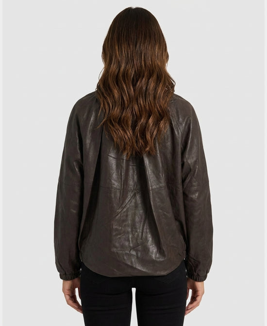 
Faux Leather Jacket in BROWN view 2