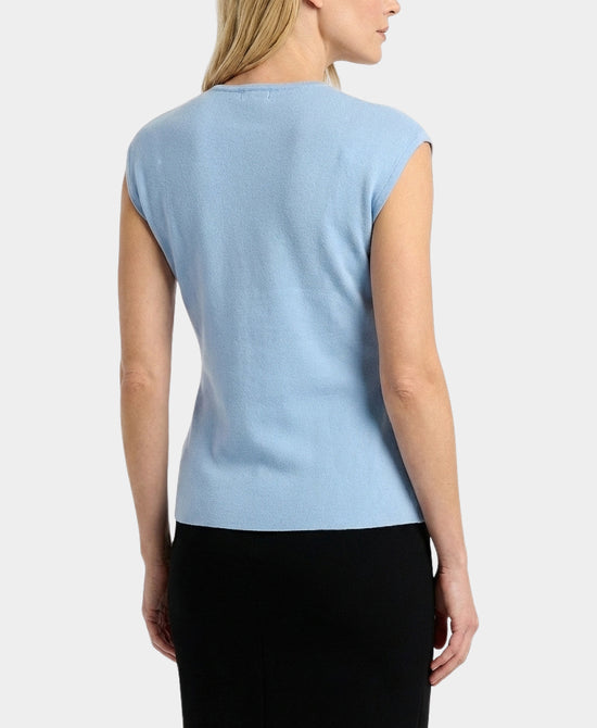 
Knit Wrap Top w/ Gold Hardware in BLUE view 2