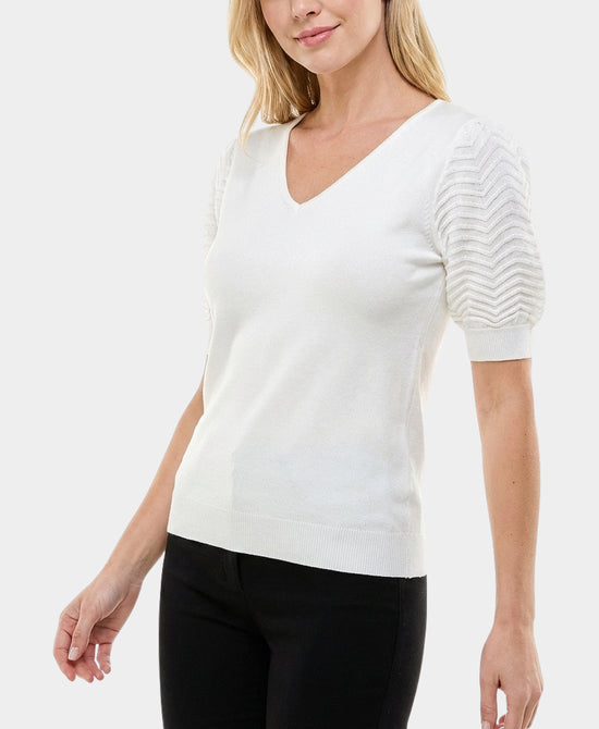 
Top w/ Puff Sleeve in WHITE view 1