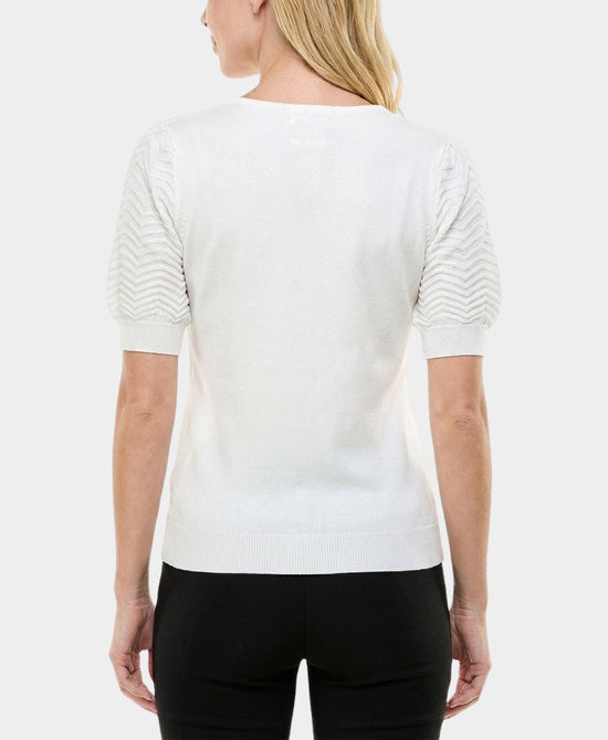 
Top w/ Puff Sleeve in WHITE view 2