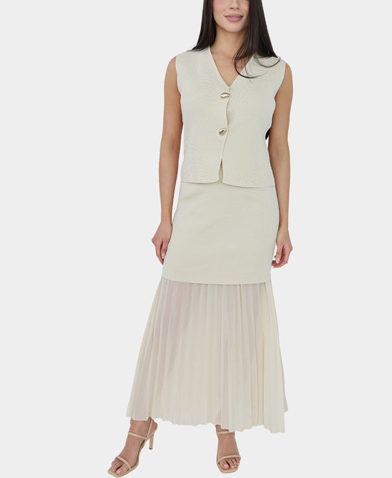 Top w/ Gold Hardware Buttons & Skirt - 2 Pc Set view 1