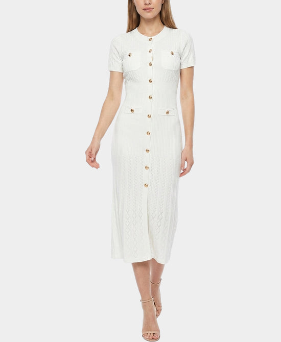 
Knit Midi Dress in WHITE view 1