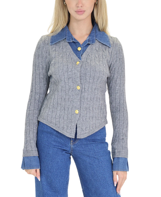 Denim & Knit Top view 