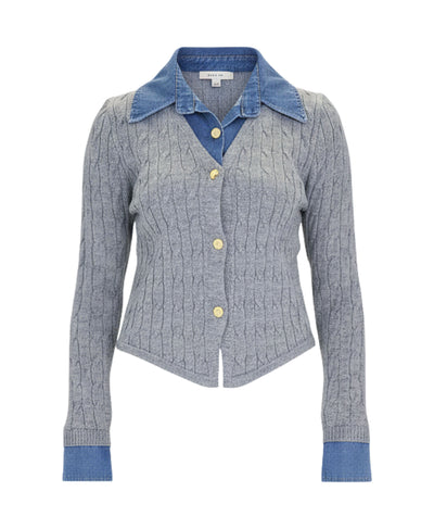 Denim & Knit Top image 4