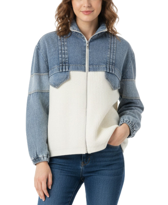 Denim & Knit Sweater Jacket view 