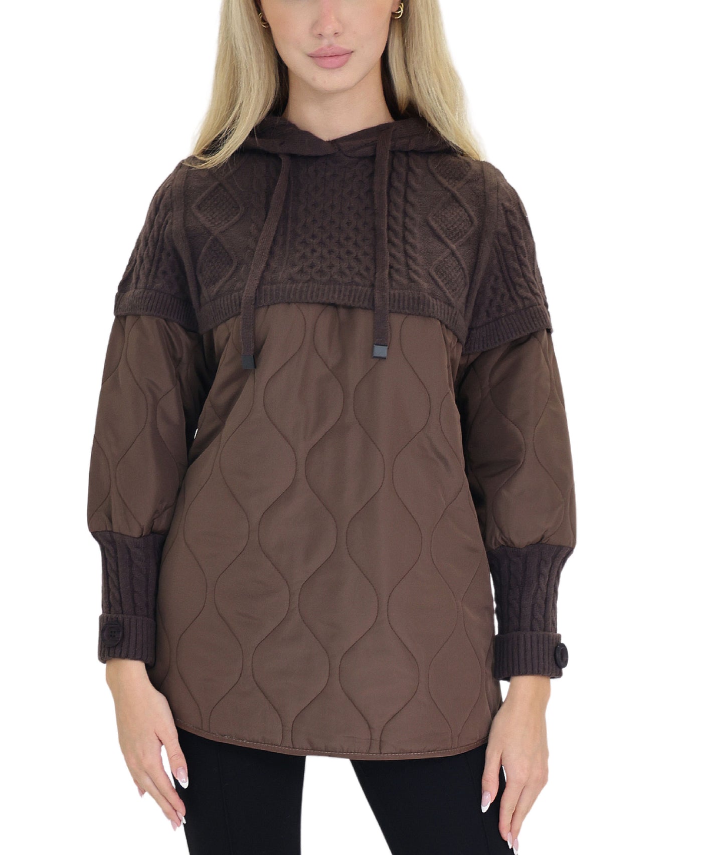 Knit & Quilted Pullover view 1