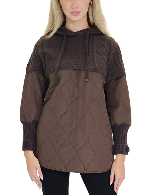 Knit & Quilted Pullover view 