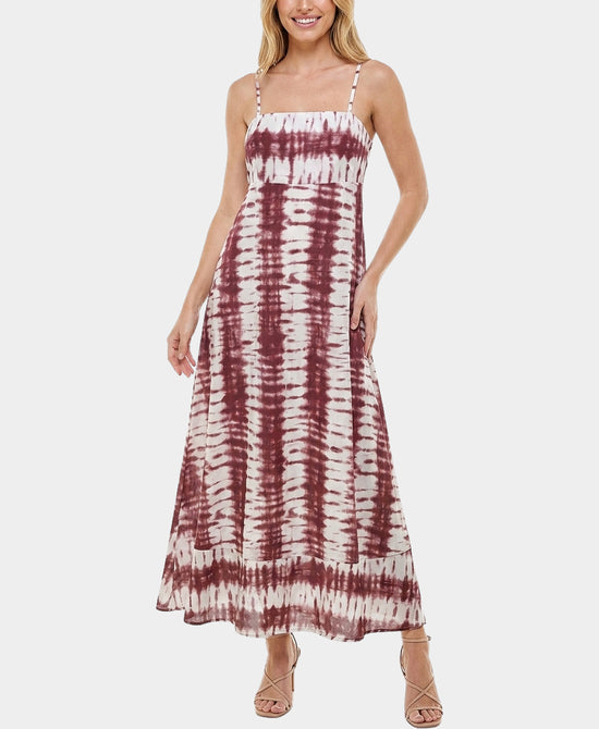 
Tie Dye Print Maxi Dress in BROWN/WHITE view 1