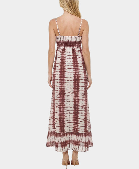 
Tie Dye Print Maxi Dress in BROWN/WHITE view 2