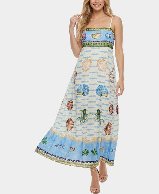 
Seashell Print Maxi Dress in BLUE MULTI view 1