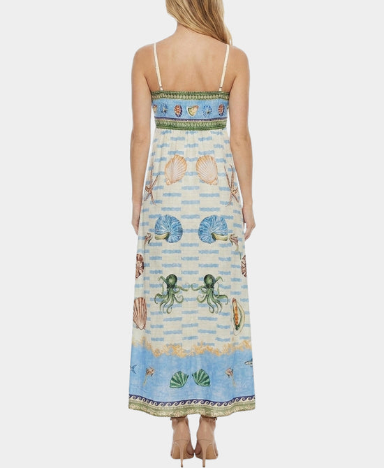 
Seashell Print Maxi Dress in BLUE MULTI view 2