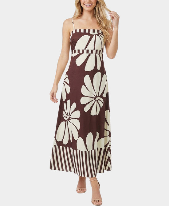 
Floral Print Maxi Dress in BROWN/IVORY view 1