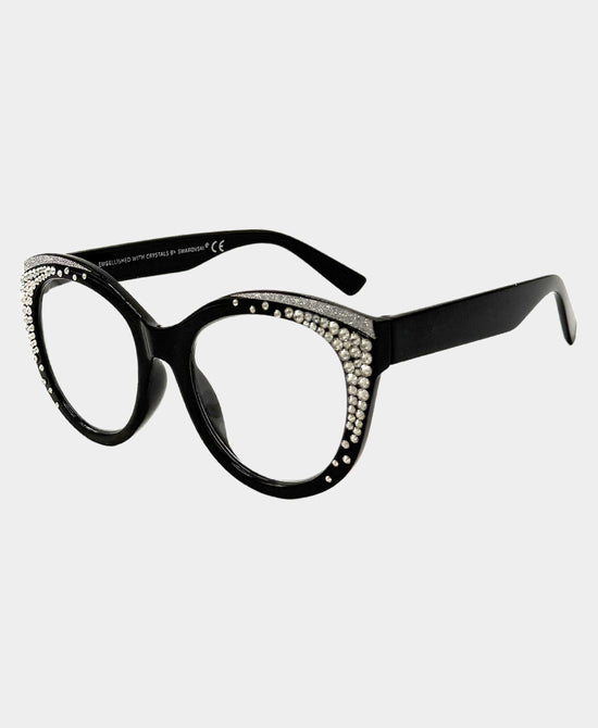 
Genuine Crystal Cat Eye Readers in BLACK view 1