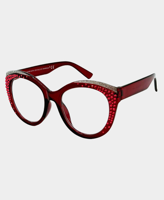 
Genuine Crystal Cat Eye Readers in RED view 1
