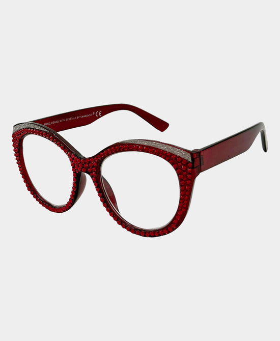 
Genuine Crystal Cat Eye Readers in RED view 1