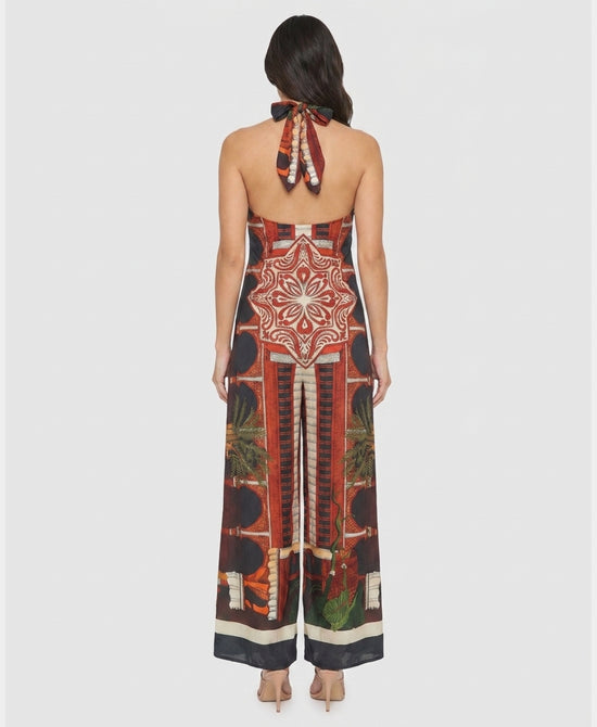 
Printed Long Halter Top & Pants Set- 2 Pc Set in MULTI view 2