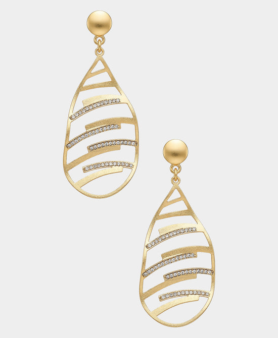 
Teardrop Statement Earrings w/ Beads in GOLD view 2