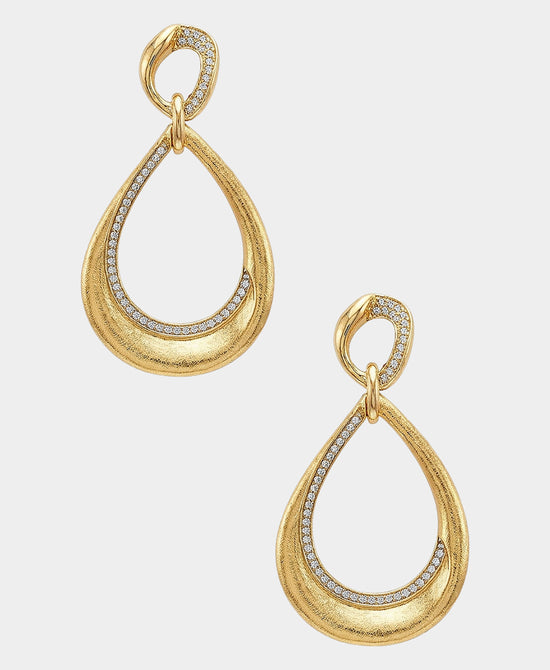 
Teardrop Earrings w/ Beads in GOLD view 2