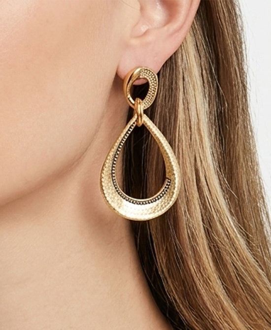 
Teardrop Earrings w/ Beads in GOLD view 1