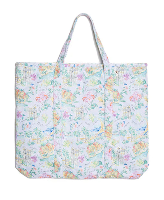 Oversized Terry Cloth Printed Tote Bag view 