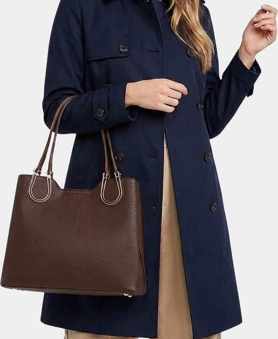 
Faux Leather Handbag in COFFEE view 2