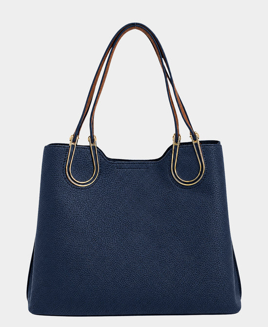 
Faux Leather Handbag in NAVY view 1