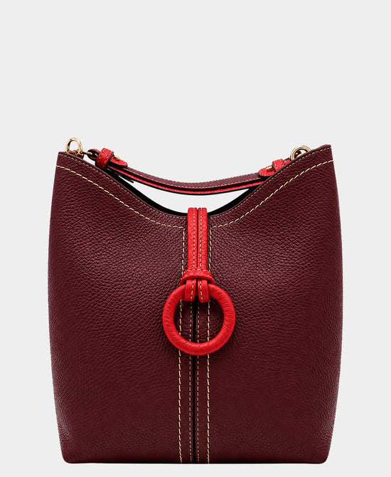 
2in1 Faux Leather Hobo Handbag in BURGUNDY/RED view 1