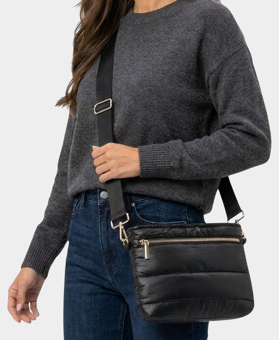 
Nylon Puffer Crossbody Bag in BLACK view 1