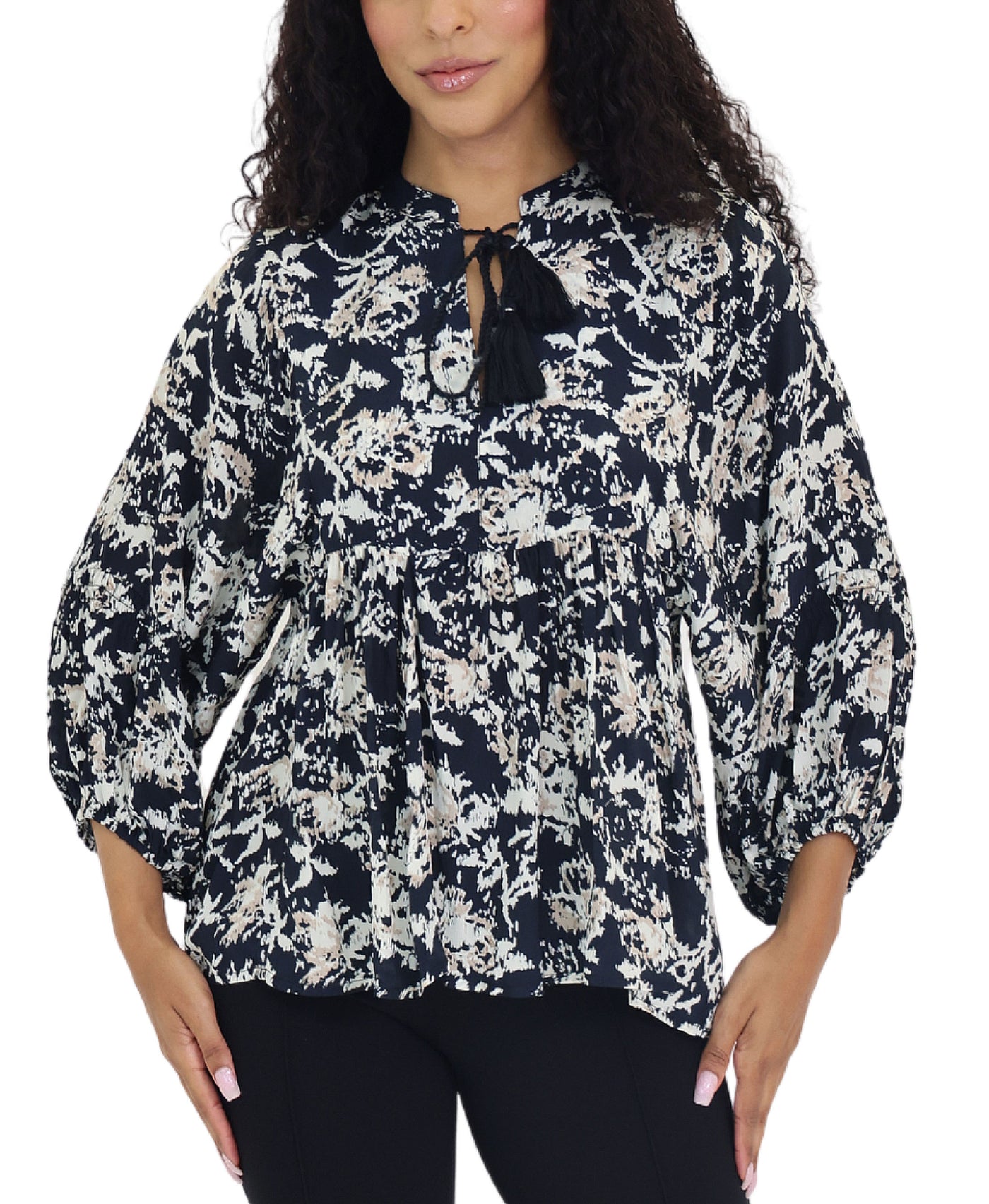 Printed Satin Top view 1