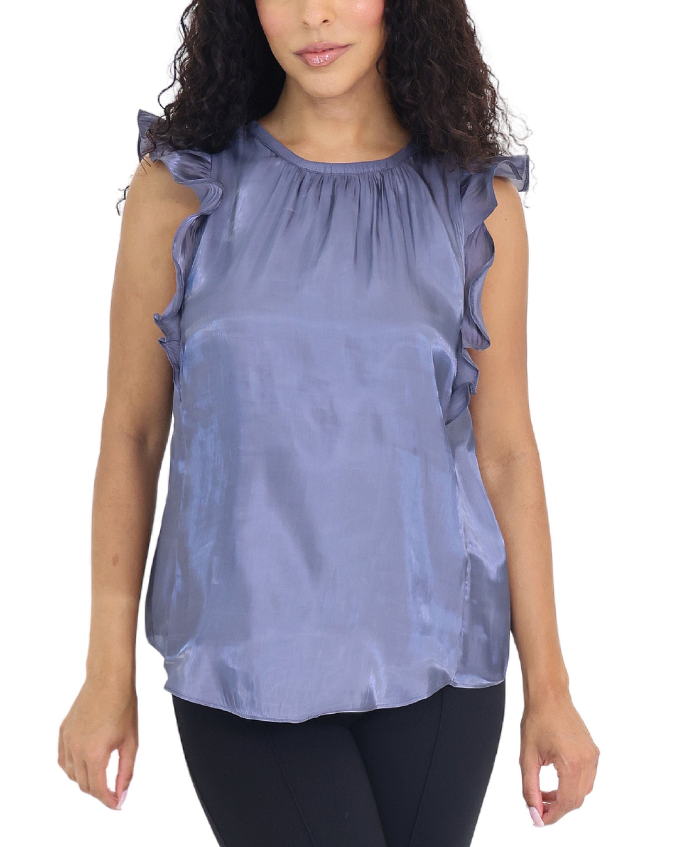Satin Top w/ Ruffle Detail view 1