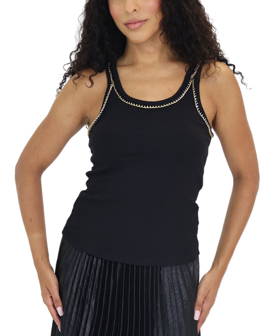 Top w/ Chain & Velvet Trim view 