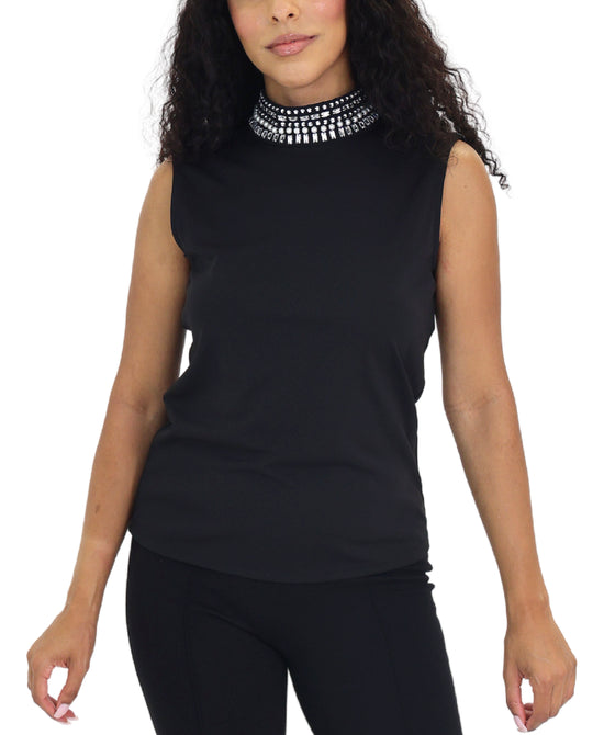 Embellished Mock Neck Top view 