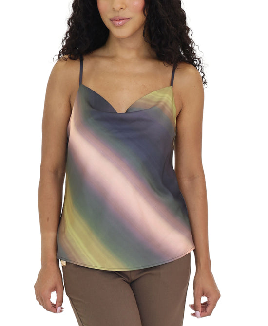 Multicolor Cowl Neck Top view 