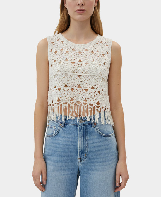 Crochet Top w/ Fringe view 1