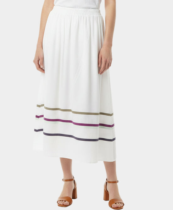 Midi Skirt w/ Striped Detail view 1