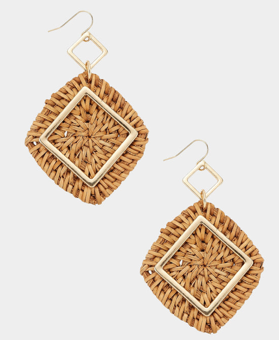 Straw Drop Earrings view 2