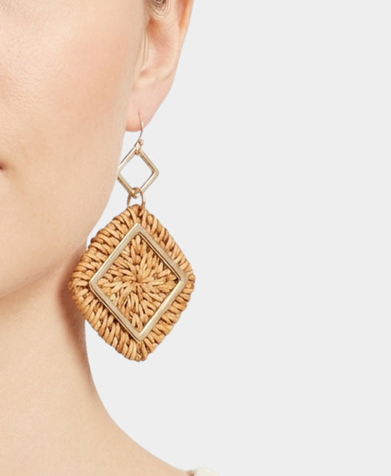 Straw Drop Earrings view 1