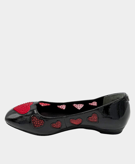 Heart Patent Faux Leather Flat view 2