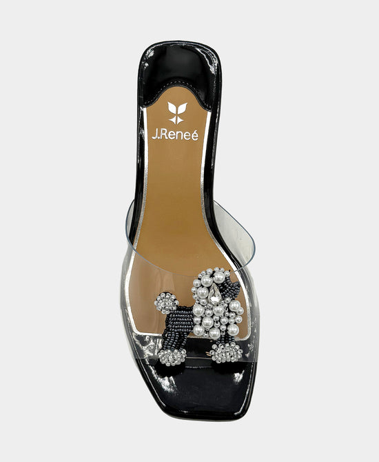 Heeled Sandal w/ Beaded Poodle view 2