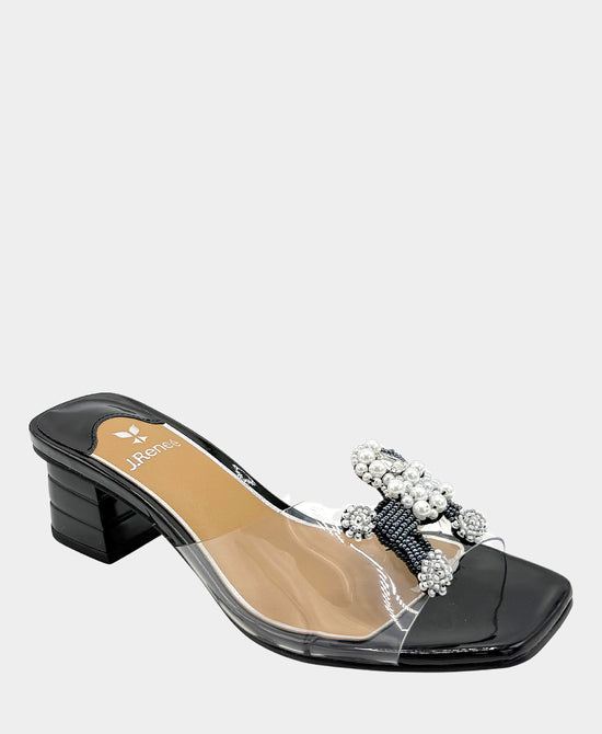 Heeled Sandal w/ Beaded Poodle view 1