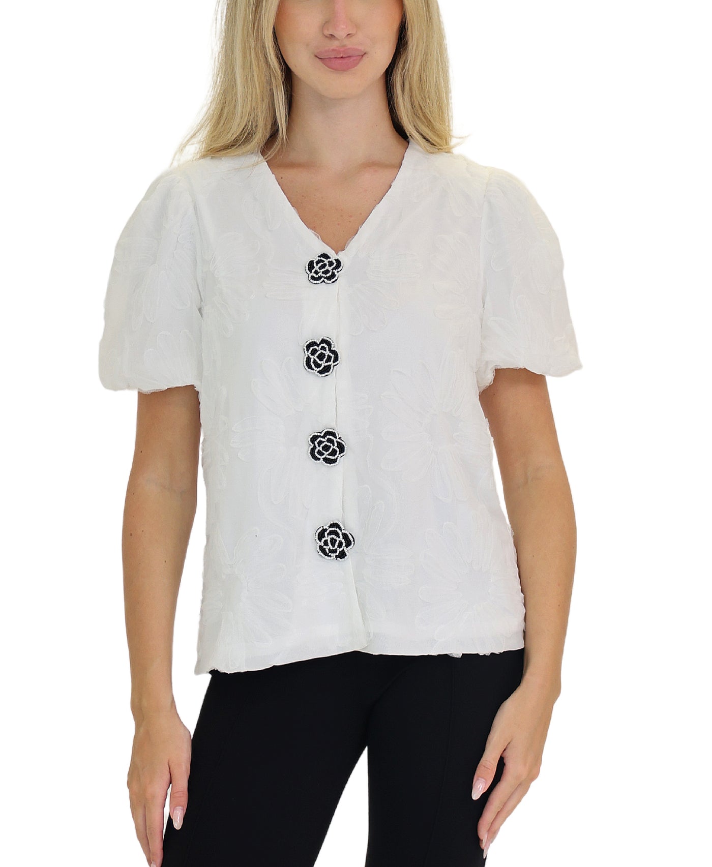 Blouse w/ Beaded Buttons view 1