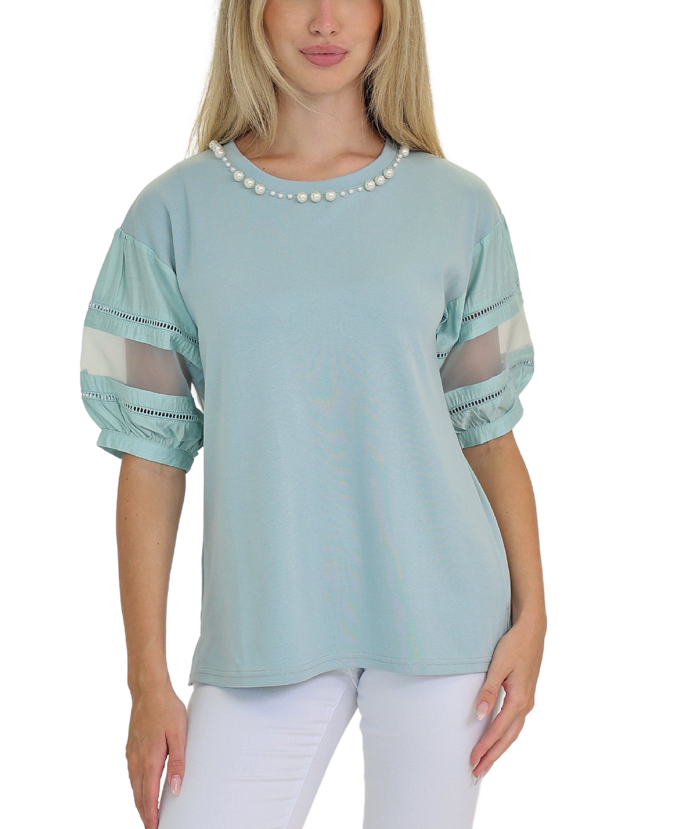 Blouse w/ Pearl Trim view 1