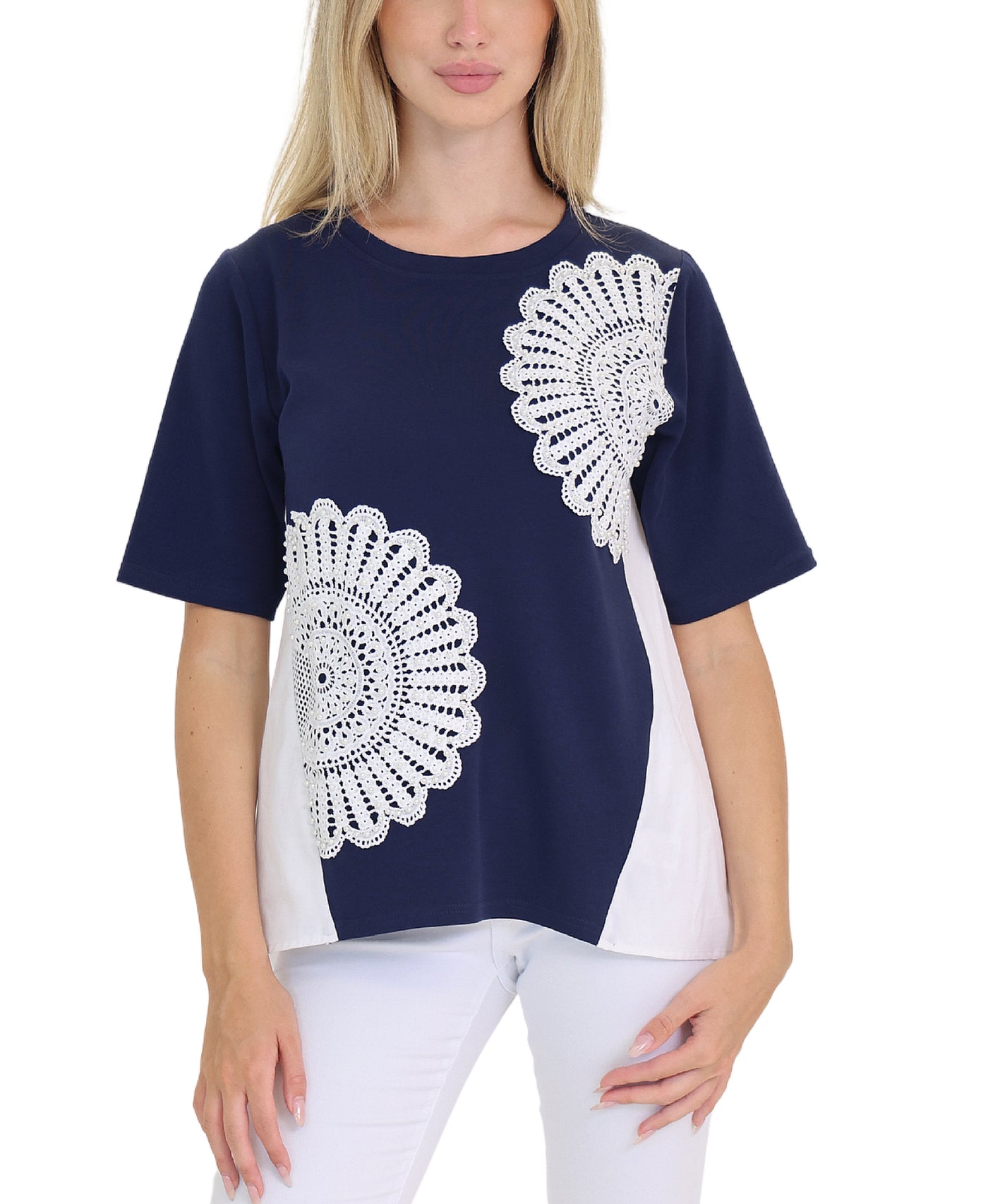 Top w/ Crochet & Pearl Trim view 1