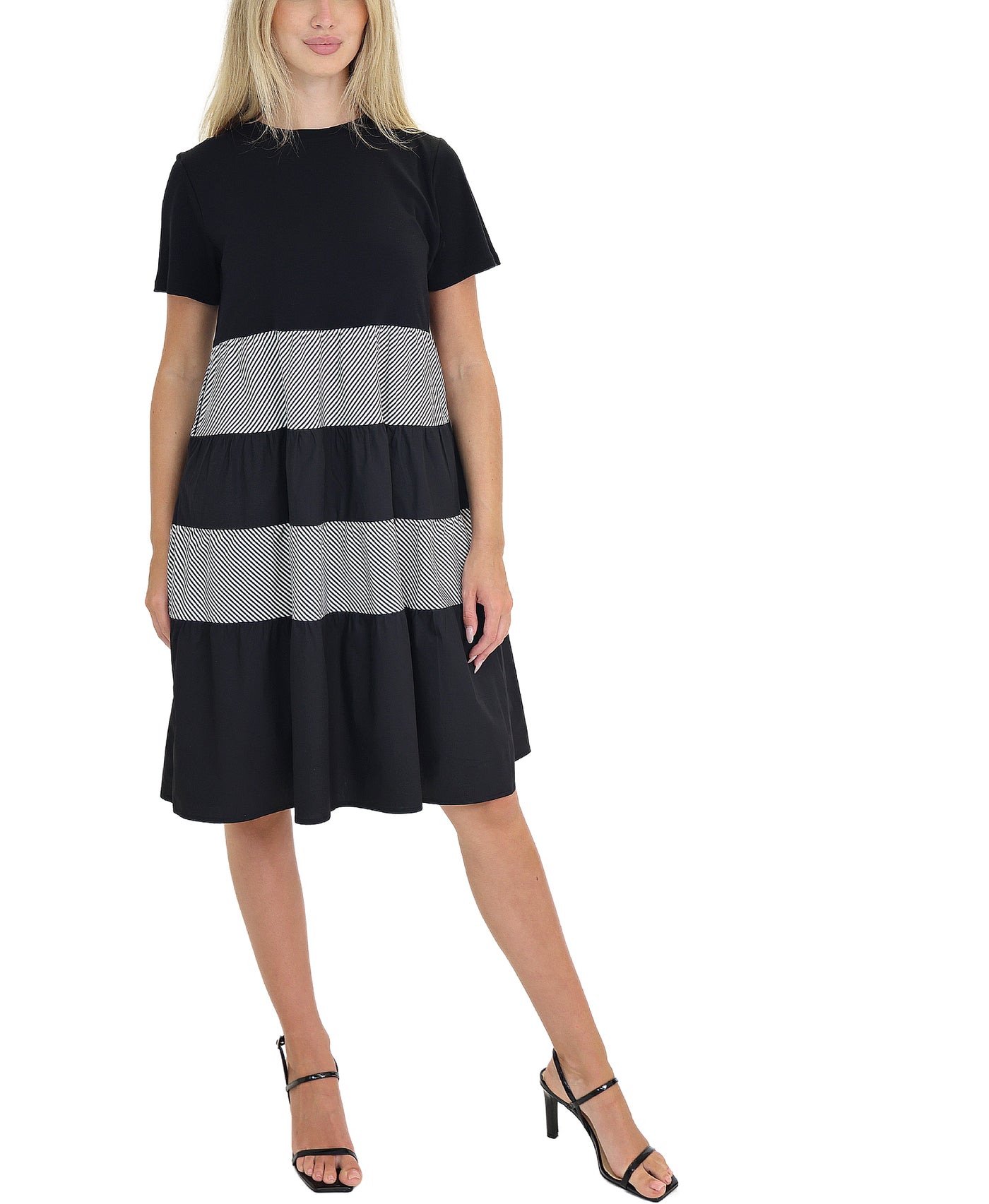 Tiered Striped Dress view 1