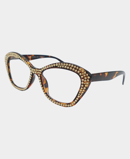 Oval Cat Eye Genuine Crystal Readers view 