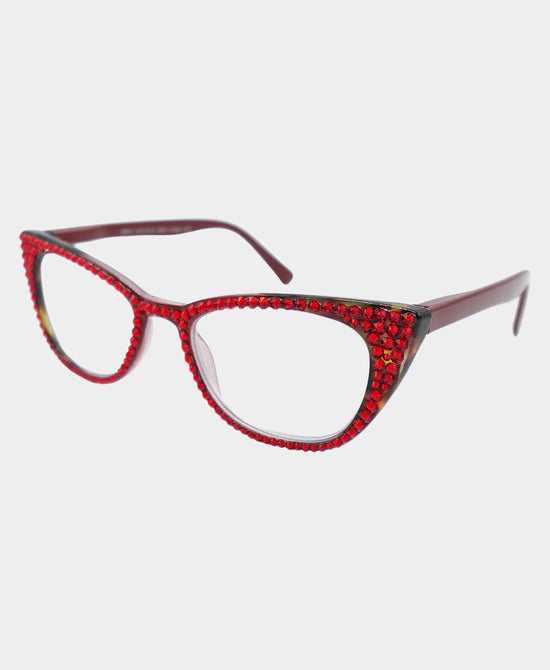 Cat Eye Genuine Crystal Readers view 